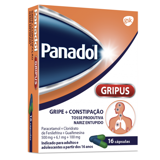 Panadol Gripus 500 mg + 100 mg + 6,1 mg x 16 cáps