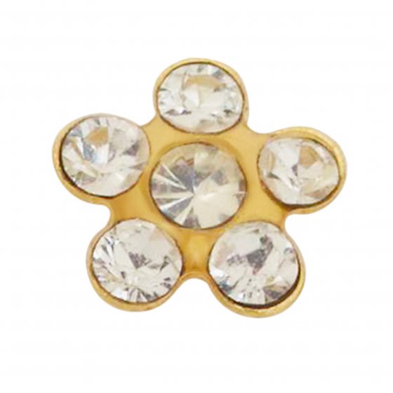 Inverness Brincos Sensível Flor Cristal Dourada Ins805