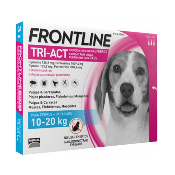 Frontline Tri-Act M Cao 10-20kg 2ml 3 pipetas
