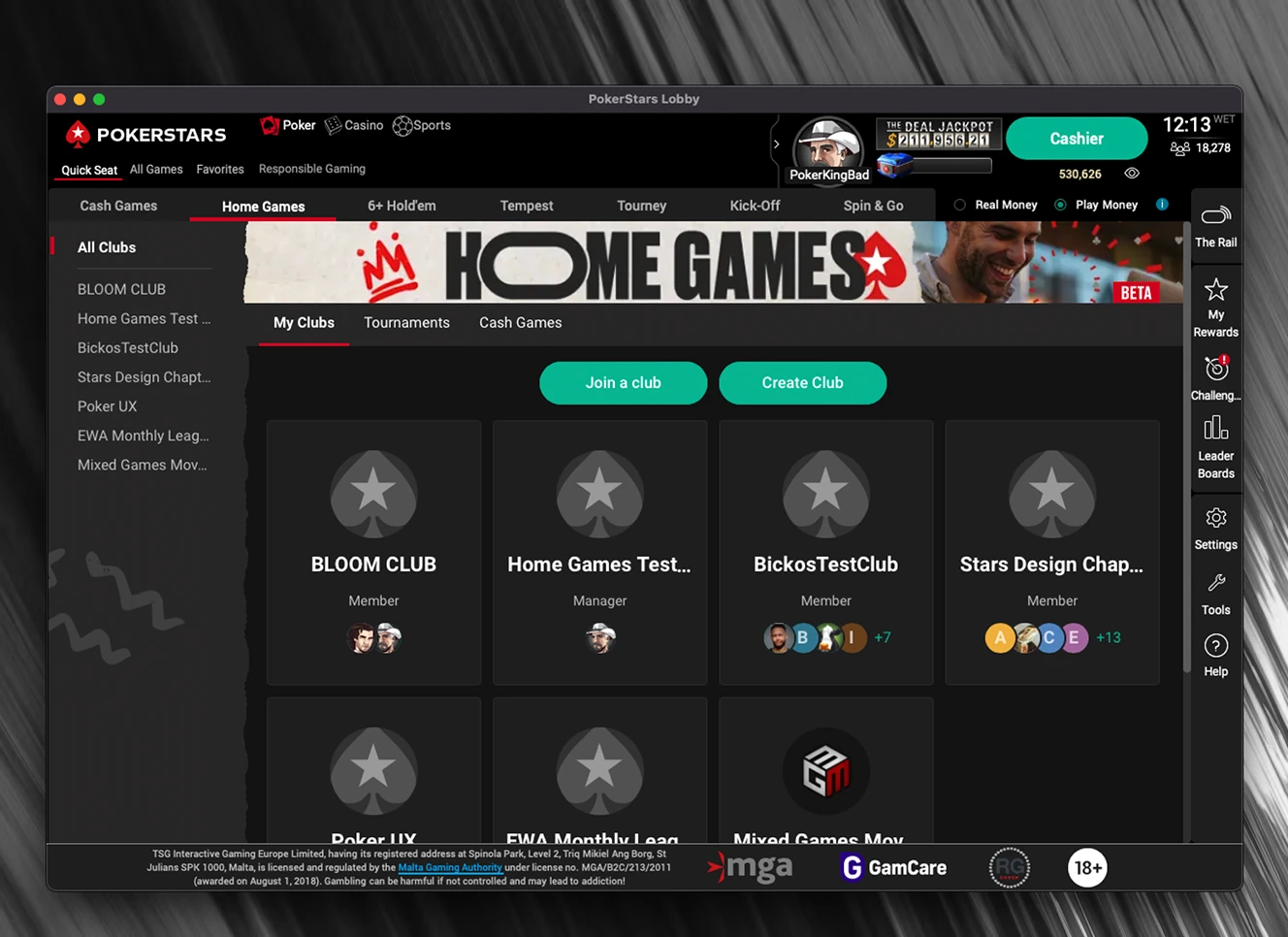 PokerStars Casino interface